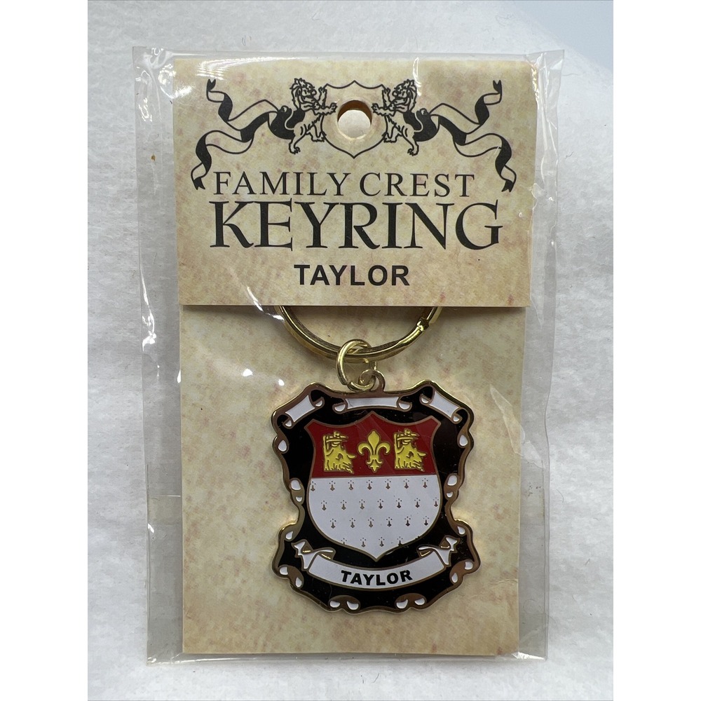 TAYLOR Family Crest Coat of Arms Keyring Keychain Wood Ireland Shield